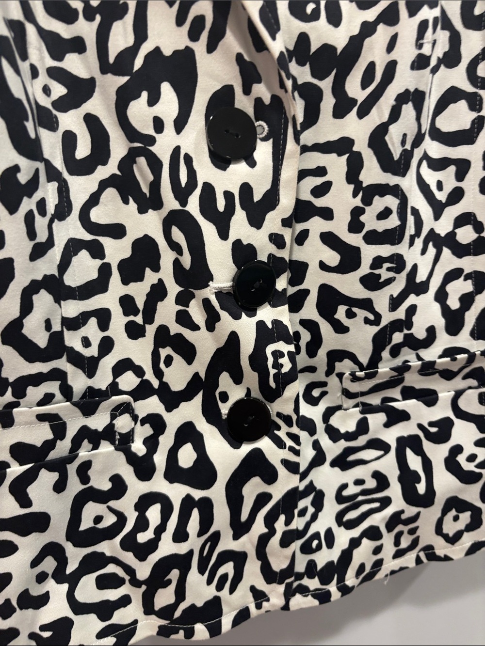 Linea by Louis Dell'Olio Black and White Animal Print Blazer ptp 20 - Picture 3 of 7